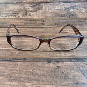 Coach Eyeglasses Womens Burgundy Rectangle Frames Signature Pattern Branded Arms